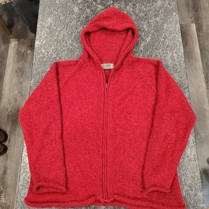 100% Alpaca Wool Hooded Jacket Unisex